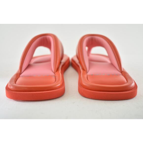 Chanel 22P Pink Red Lambskin Padded Pool Thong Logo Mule Slide Flat Sandal 37 - Picture 14 of 16